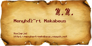 Menyhért Makabeus névjegykártya